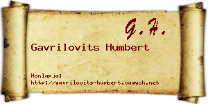 Gavrilovits Humbert névjegykártya